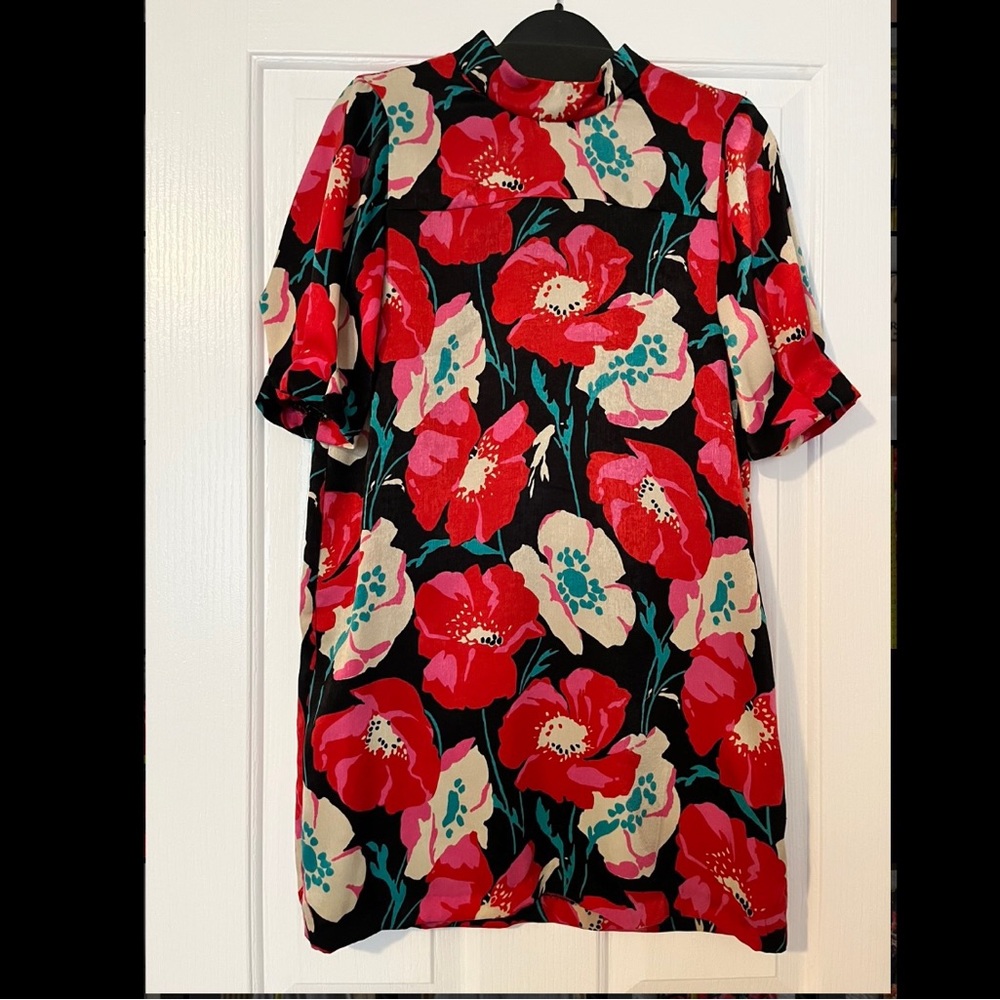 (NWOT) Zara floral print mock neck mini dress